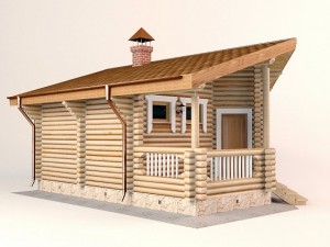 log house 7600 x 7600mm Modello 3D