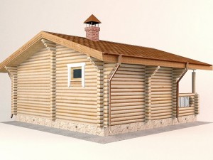 log house 7600 x 7600mm Modello 3D