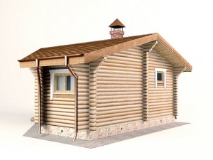 log house 7600 x 7600mm Modello 3D