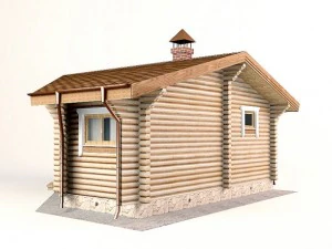 log house 7600 x 7600mm 3D Model