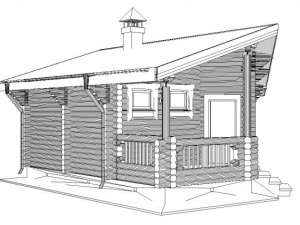 log house 7600 x 7600mm Modello 3D