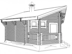 log house 7600 x 7600mm 3D Model