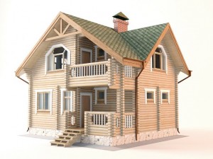 log house 8800 x 6800m Modello 3D