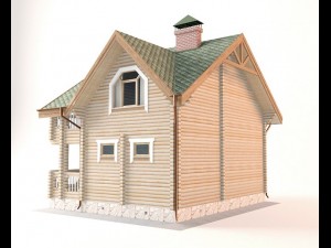 log house 8800 x 6800m 3D 模型