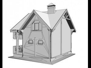 log house 8800 x 6800m 3D 模型