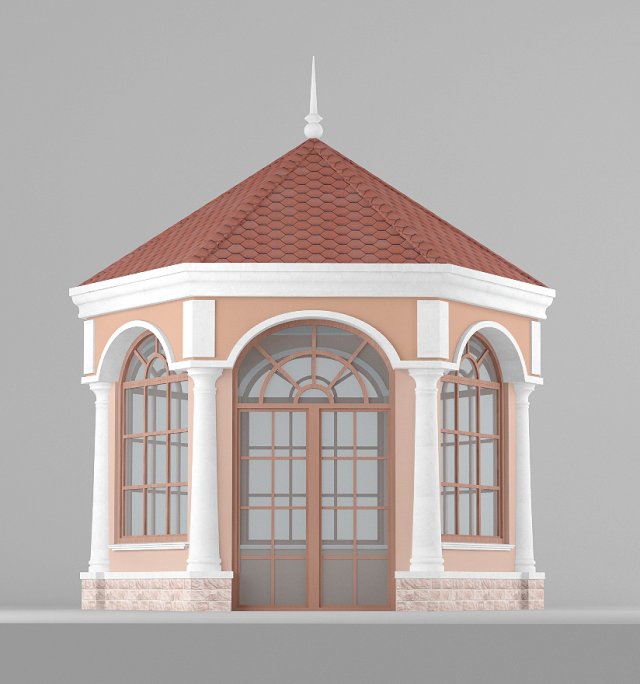 gazebo in classic style Modello 3D .c4d .max .obj .3ds .fbx .stl .blend 