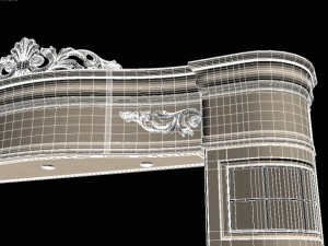 baroque tv cabinet Model 3D