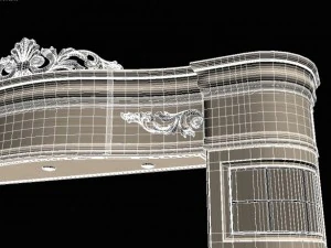 baroque tv cabinet 3D Model