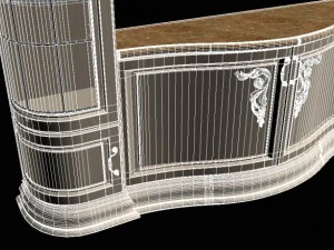 baroque tv cabinet 3D Model