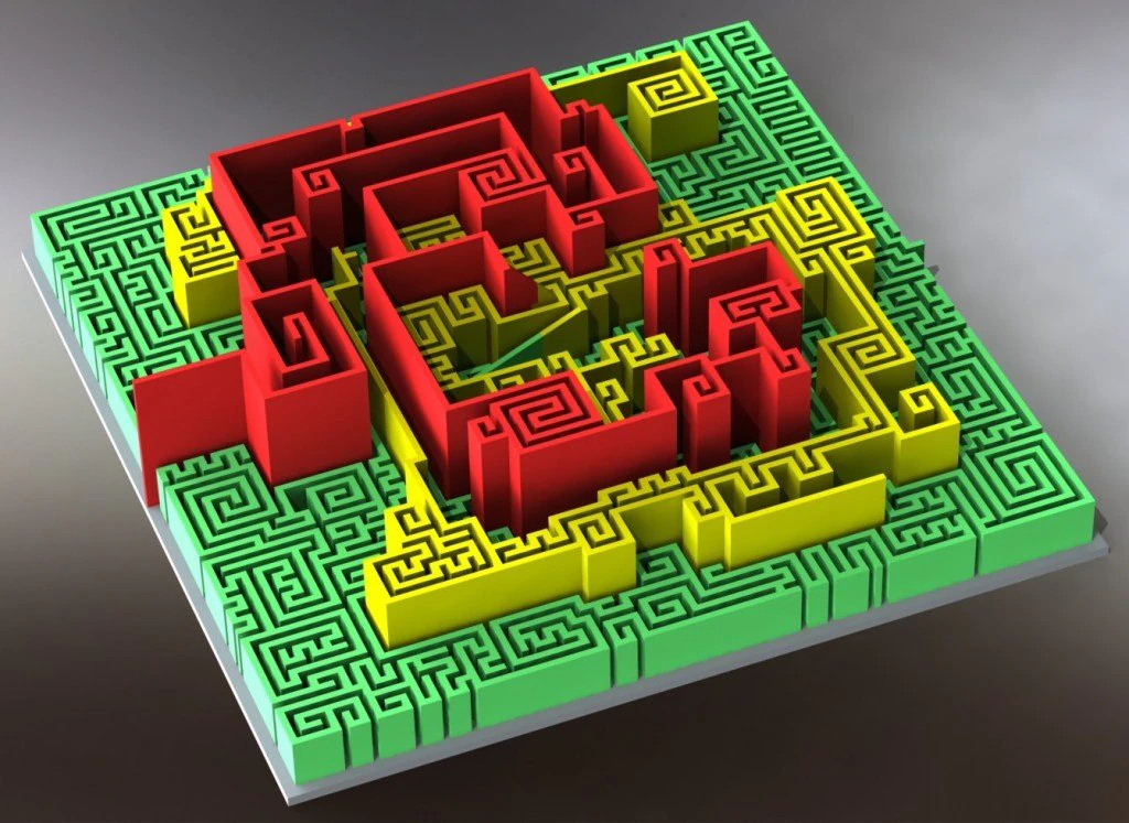 multilevel maze 3D Print Model .c4d .max .obj .3ds .fbx .stl .blend 