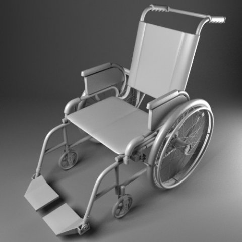wheelchair 3D Model .c4d .max .obj .3ds .fbx .stl .blend 