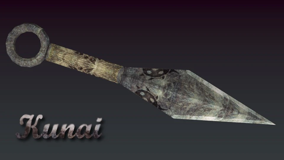 kunai 3D Model .c4d .max .obj .3ds .fbx .stl .blend 