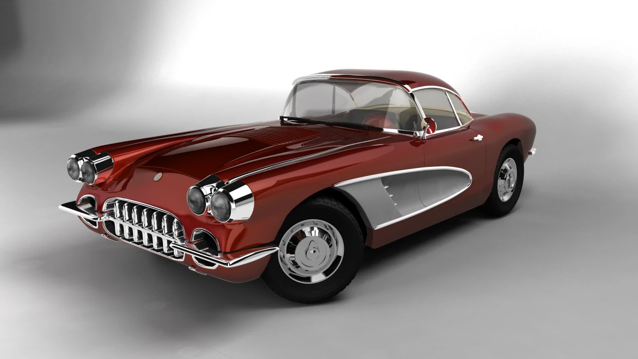 chevrolet corvette 1961 3D Model .c4d .max .obj .3ds .fbx .stl .blend 