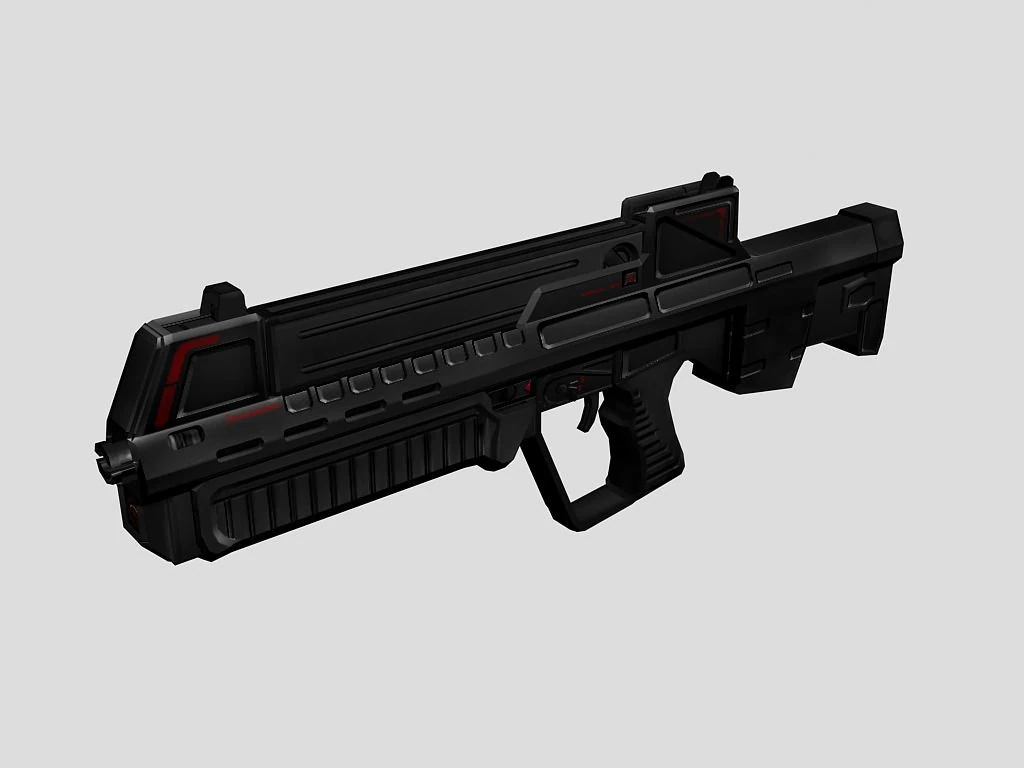 futurustic sub machine assault rifle 3D Model .c4d .max .obj .3ds .fbx .stl .blend