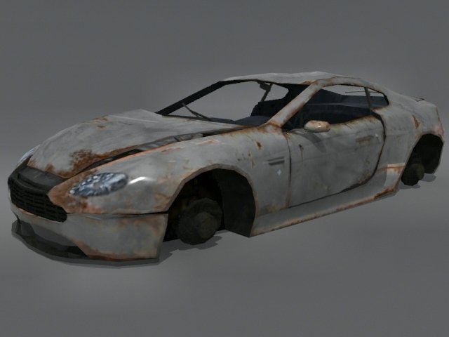 wrecked aston martin db7 Modello 3D .c4d .max .obj .3ds .fbx .stl .blend 