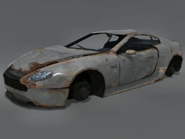 wrecked aston martin db7 3D Model .c4d .max .obj .3ds .fbx .stl .blend 