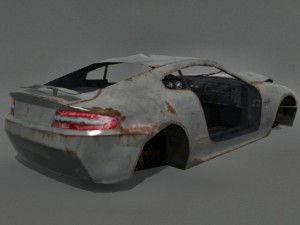 wrecked aston martin db7 Modello 3D