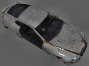 wrecked aston martin db7 Modello 3D