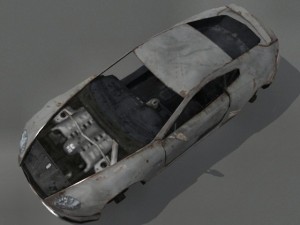 wrecked aston martin db7 Modello 3D