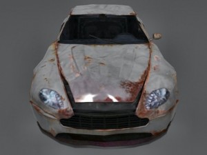 wrecked aston martin db7 Modello 3D