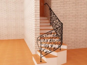 schmiedeeisernes Gel&auml;nder 3D Modell