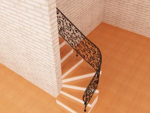 schmiedeeisernes Gel&auml;nder 3D Modell