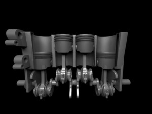 l4 type engine animated Modello 3D