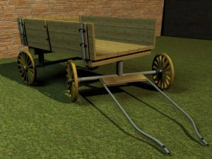 gerobak desa Model 3D