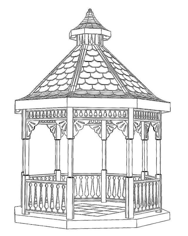 gazebo Modèle 3D .c4d .max .obj .3ds .fbx .stl .blend 