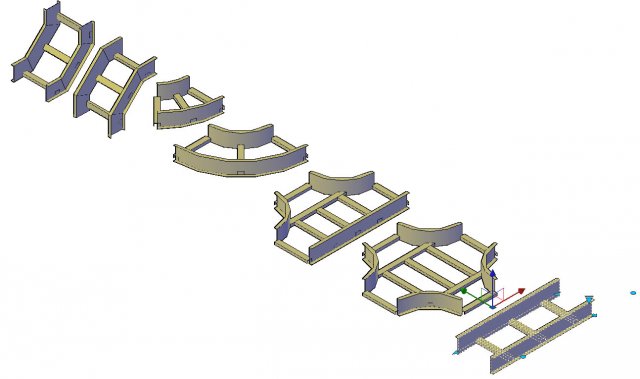 cable ladder components Modèle 3D .c4d .max .obj .3ds .fbx .stl .blend