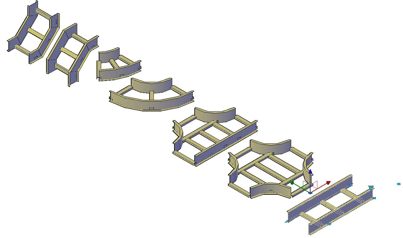 cable ladder components 3D Model .c4d .max .obj .3ds .fbx .stl .blend 