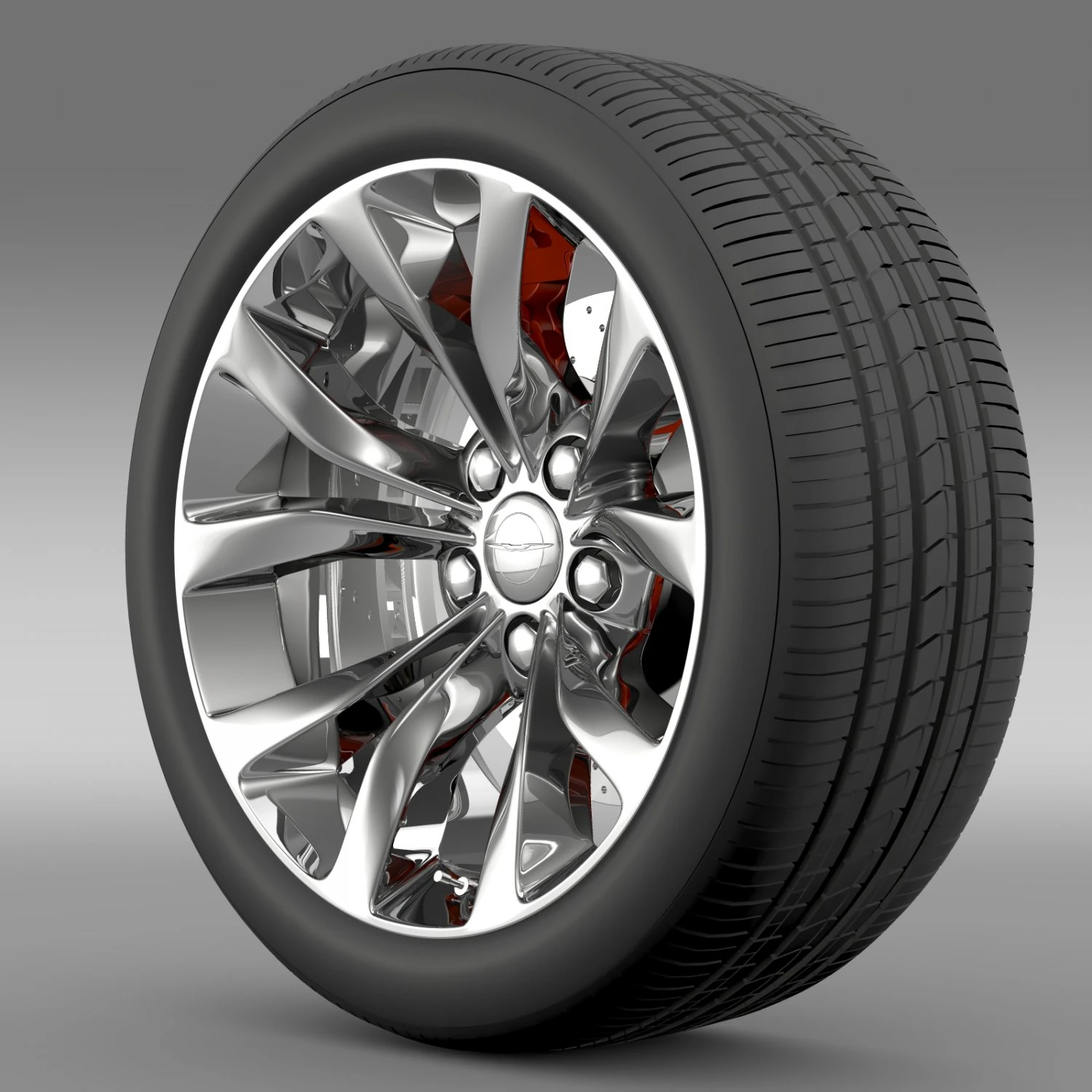 chrysler 300 limited 2015 wheel 3D Model .c4d .max .obj .3ds .fbx .stl .blend