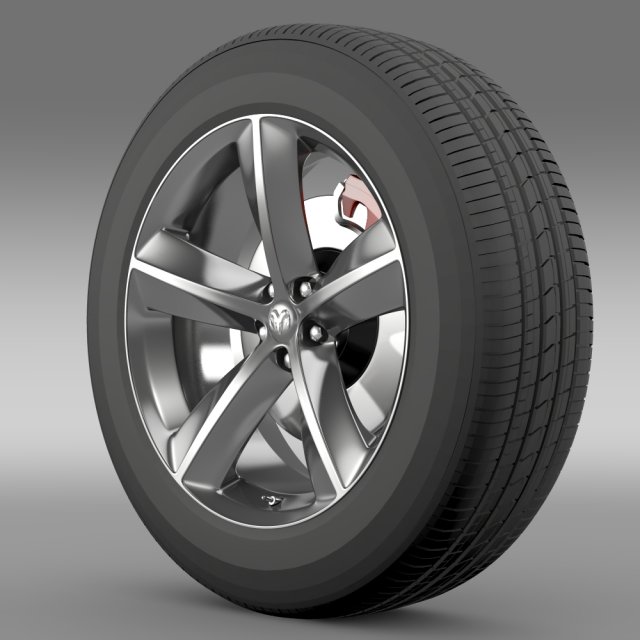 dodge challenger srt8 wheel 3D Model .c4d .max .obj .3ds .fbx .stl .blend 