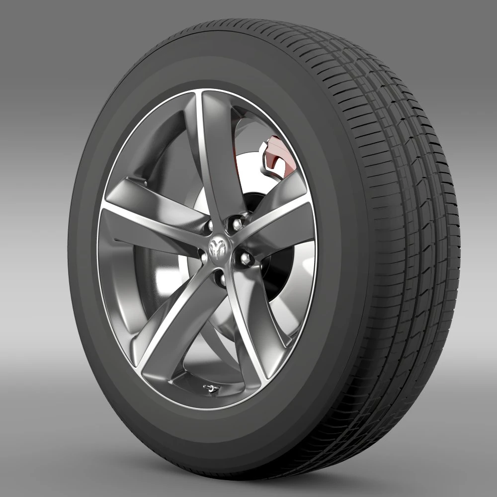 dodge challenger srt8 wheel 3D Model .c4d .max .obj .3ds .fbx .stl .blend 