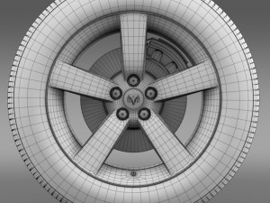 dodge t wheel Modello 3D