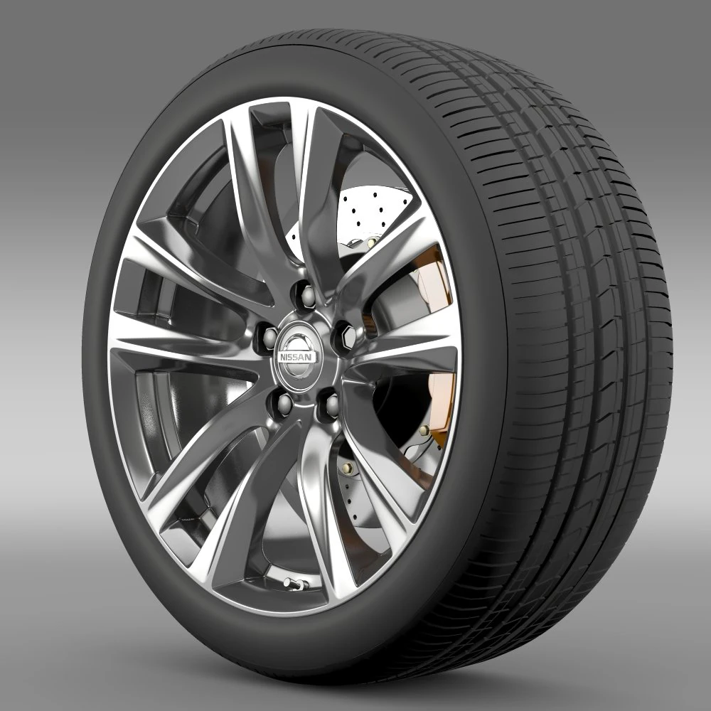 nissan fuga hybrid wheel 2015 3D Model .c4d .max .obj .3ds .fbx .stl .blend