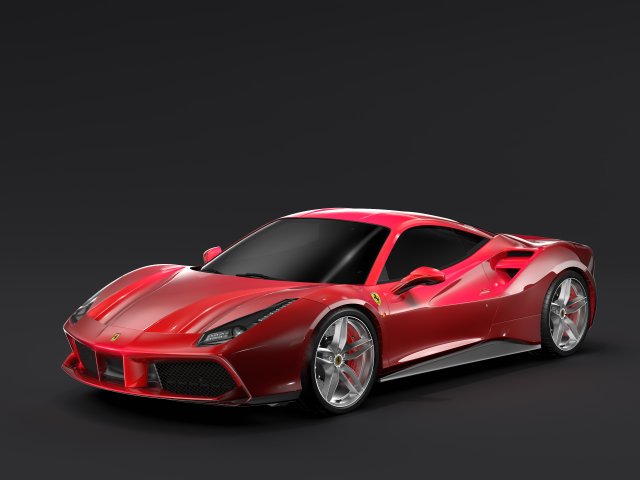 ferrari gtb 488 2016 3D Модель .c4d .max .obj .3ds .fbx .stl .blend 