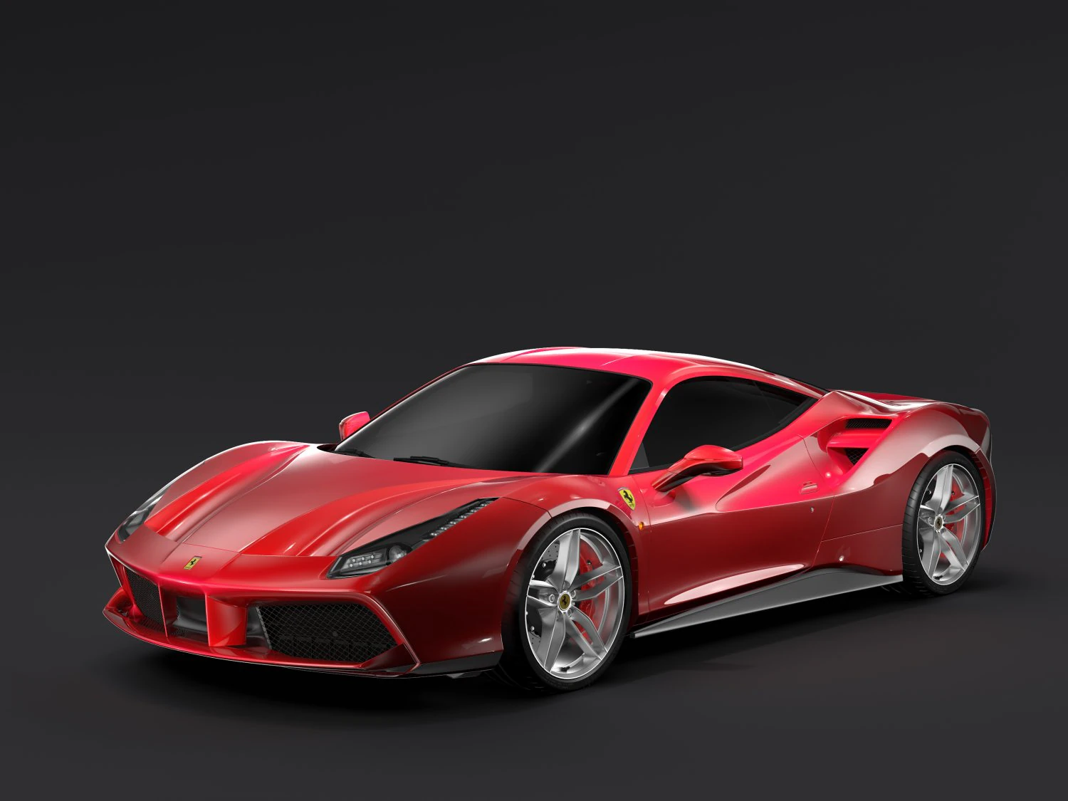 ferrari gtb 488 2016 3D Model .c4d .max .obj .3ds .fbx .stl .blend 