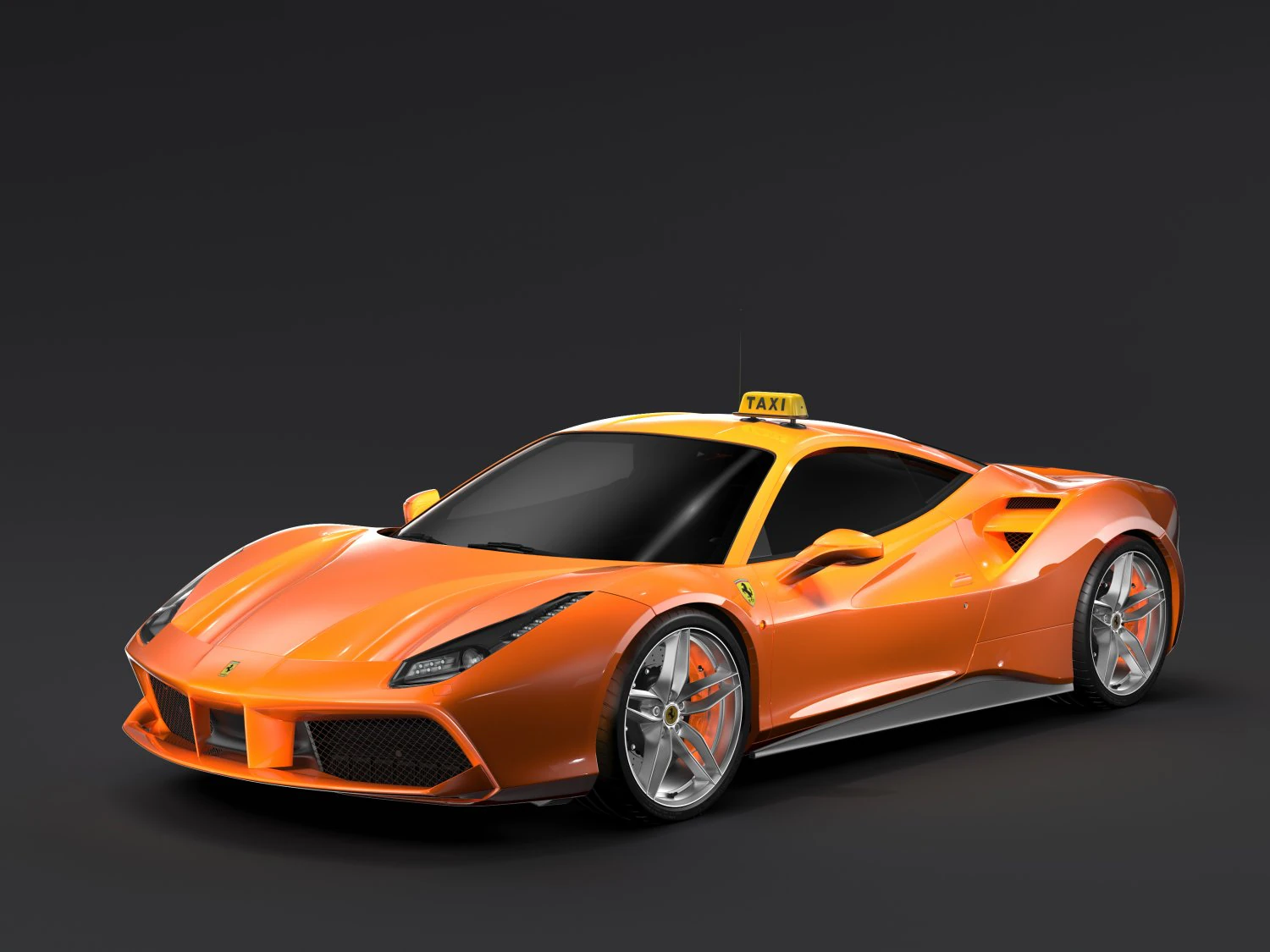 ferrari gtb 488 taxi 2016 3D Model .c4d .max .obj .3ds .fbx .stl .blend