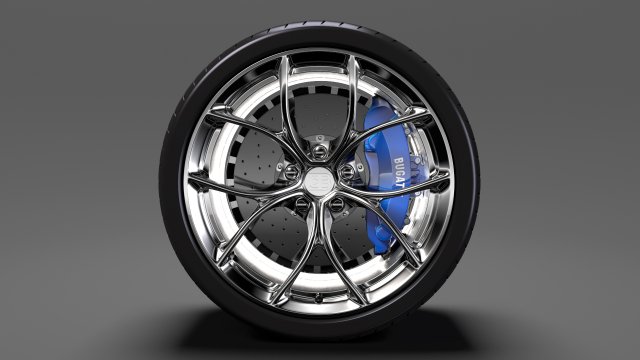 bugatti chiron wheel 2 3D-Modell .c4d .max .obj .3ds .fbx .stl .blend 