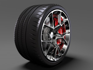 bugatti chiron wheel 4 3D Model