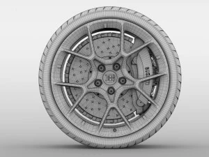 bugatti chiron wheel 4 3D Model