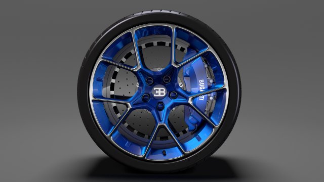 bugatti chiron wheel 5 3D Model .c4d .max .obj .3ds .fbx .stl .blend 