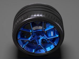 bugatti chiron wheel 5 3D Model