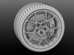 bugatti chiron wheel 5 3D Model