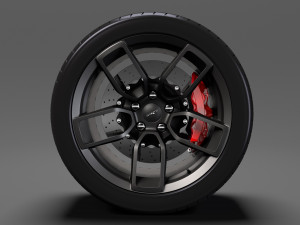 dodge challenger hellcat widebody 2017 wheel 3D Model