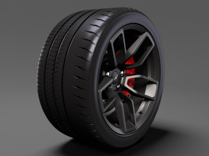 dodge challenger hellcat widebody 2017 wheel Modèle 3D