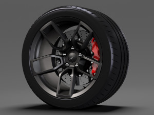 dodge challenger hellcat widebody 2017 wheel Modèle 3D