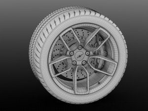 dodge challenger hellcat widebody 2017 wheel Modèle 3D