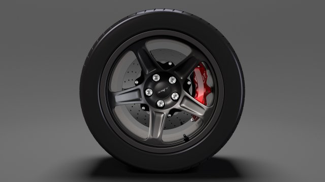 dodge challenger srt demon 2017 rearwheel 3D Модель .c4d .max .obj .3ds .fbx .stl .blend 